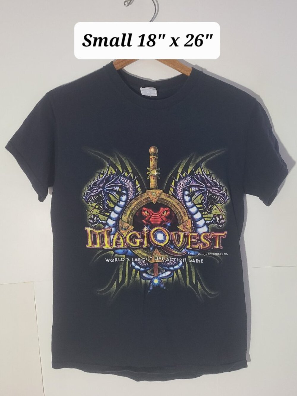 MagiQuest "Worlds Largest Live Action Game" Black Small Promo T-Shirt